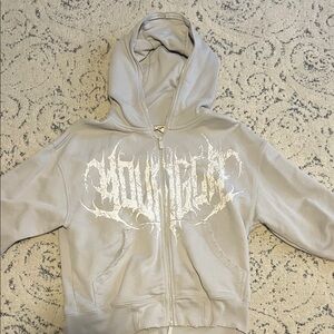 Over sized gray full zip hoodie